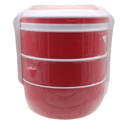Pito 3 Apartment Round Tiffin Box Red