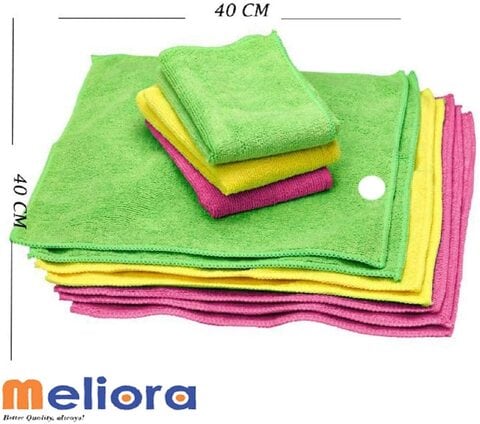 Generic Microfiber Multi Purposes Towels Cloths Car, Kitchen, Bathroom Super Absorbent Kitchen Cleaning Cloths, Perfect Car Wash Cloth Towels. 1-Pack 5 Colors 10 Pieces 40X40 Cm, Assorted Colors