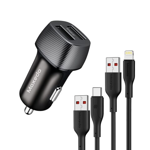 Buy Moxedo Car Charger 3.4A Dual USB-A Ports Car Socket Charger Cigarette  Lighter Adapter Smart IC Technology with 2 Cables Compatible for iPhone  13/12/11/Pro/Max/XS/XR/X/10/8/7/6,iPad,Samsung,Android Online - Shop  Smartphones, Tablets & Wearables on