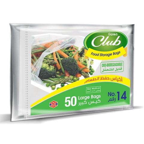 Sanita Club Food Storage Bags Biodegradable #14 50 Bags