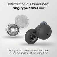 Sony Linkbuds - New Concept Open Ring Design Allows Conversations Without Removing Earbuds And To Stay Safe While Running - Grey