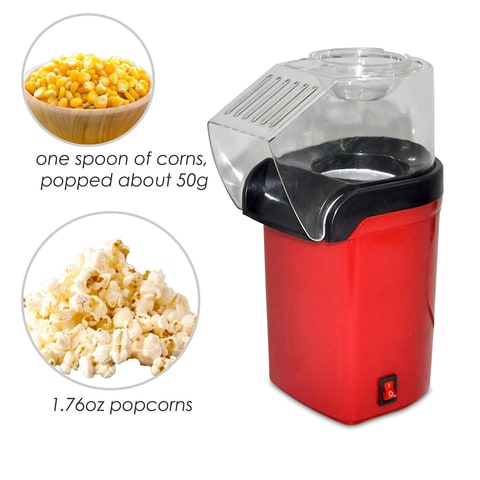 Decdeal - Electric Corn Popcorn Maker Machine 1200W Fast Hot Air Mini Popcorn Popper With Top Cover Snack Popcorn Maker for Home Family Party No Oil Needed