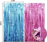 Party Time 35pcs Gender Reveal Party Decoration Supplies Blue Pink White Confetti Mylar Latex Balloon Garland Kit Boy or Girl Metallic Tinsel Foil Fringe Curtain with Balloon Arch Strip for Baby Showe