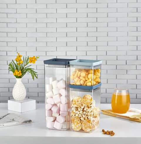 Organizers Set Of 3 Food Storage Containers For Kitchen Organization, Pantry And Rack &ndash; Ideal For Cereals, Spaghetti, Nuts, Coffee, Sugar, Pasta And Flour Plastic Container Set With Vacuum Lid