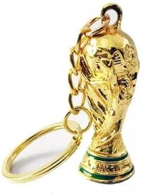 Football World Cup Gold Trophy Replica Keychain Soccer Accessory Souvenir Keyholder Gift