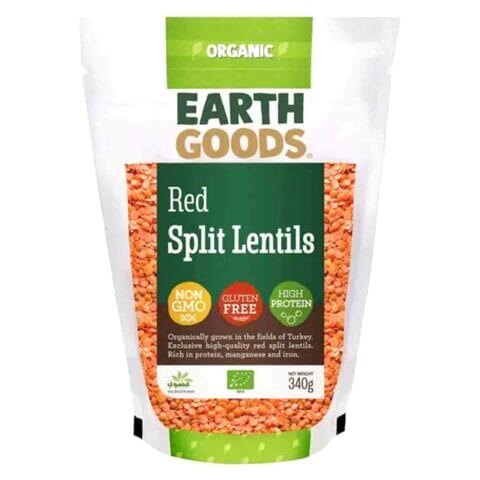 Earth Goods Organic Red Split Lentils 340g