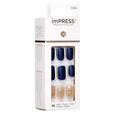 Kiss Impress Press-On Manicure False Nails 83656 Short Wannabe Star 30 PCS