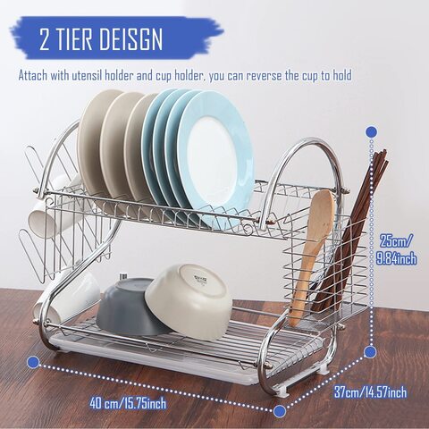 IGNITO Dish Drainer Kitchen Rack Plastic Two Layer Large Kitchen Sink Dish  Drainer Rack Cutlery Utensil FruitsVegetables Price in India - Buy IGNITO Dish  Drainer Kitchen Rack Plastic Two Layer Large Kitchen