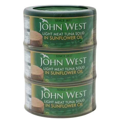 John West Light Meat Tuna Solid in Sunflower Oil 170gx3