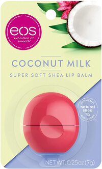 Eos Super Soft Shea Lip Balm, Coconut Milk, 24 Hour Hydration, Lip Care To Moisturize Dry Lips, Gluten Free, 0.25 Oz