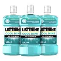 Listerine Mouthwash Cool Mint Milder Taste 500mlx3