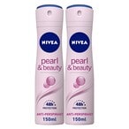 Buy Nivea Pearl And Beauty Anti-Perspirant Deodorant 200ml Pack of 2 in UAE