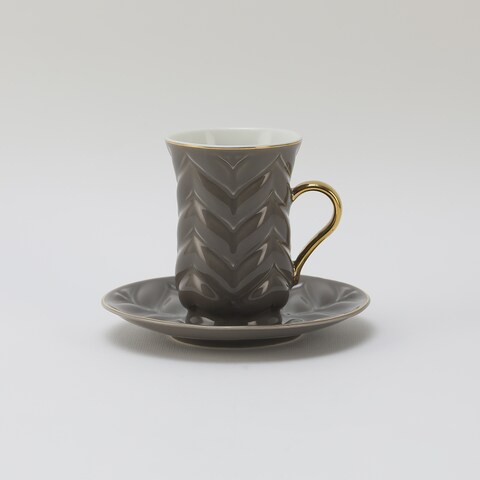 Rose Thermos Porcelain RS-1919 Tea Cup and Saucer 12 Pieces Set 200 ml