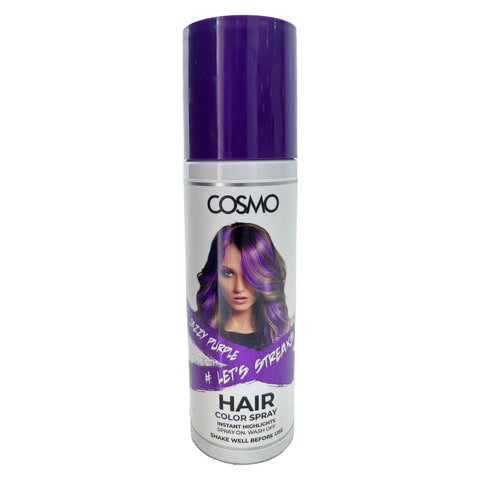 Buy Cosmo Beaute Temporary Hair Colour Spray Jazzy Purple 100ml Online -  Shop Beauty & Personal Care on Carrefour UAE