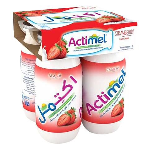 Actimel Strawberry 93ml Pack of 4