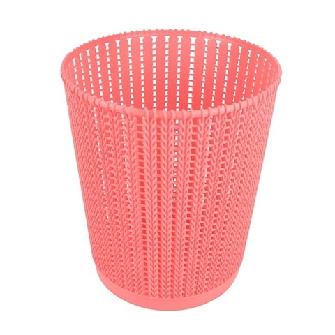 El Helal and Silver Star Plastic Palm Line Round Trach Bin - Red