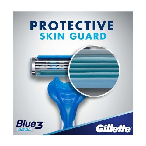 Gillette Blue3 Cool 3-Bladed Disposable Razor Blue 6 count