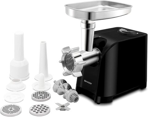 Sharp 2200W 3 Disc Meat Mincer/Grinder/Sausage/Kebab Maker Eg Pl41 K3, Japan Blade With Reverse Function, Black Silver