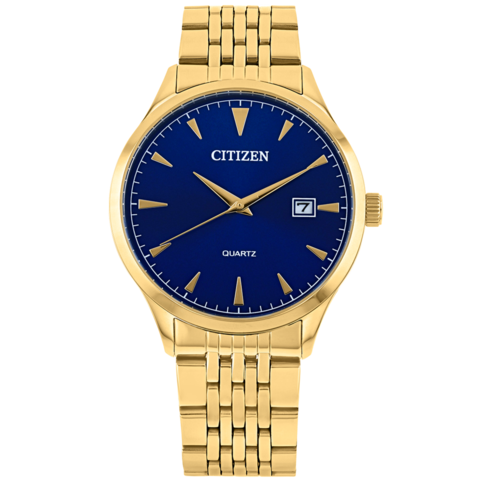 CITIZEN DZ0062-58L Quartz Analog Blue Dial Gold Stainless Steel Men&#39;s Watch