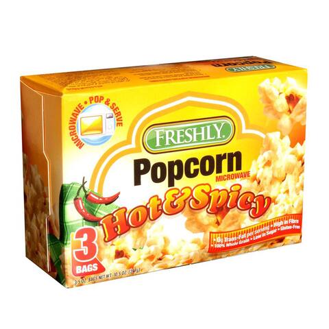 Buy Freshly Microwave Popcorn Hot  Spicy 297g in Saudi Arabia
