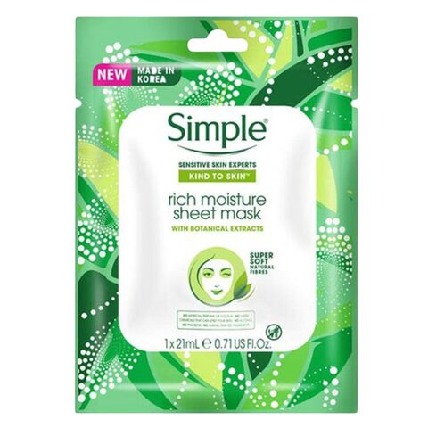 Buy Simple Rich Moisture S/Mask21Ml Online - Carrefour Kenya