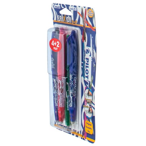 Pilot Frixion Clicker Erasable Roller Ball Pen Multicolour 0.7mm 6 PCS