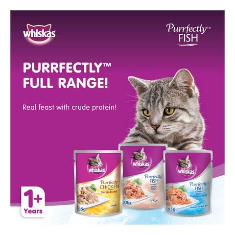 Whiskas Purrfectly Fish with Tuna &amp; Salmon Wet Cat Food 85g