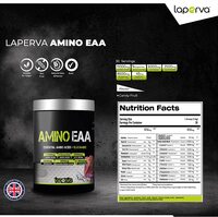 Laperva Eaa Supplement, Amino Eaa , Essential Amino Acids + Glutamine, Helps For Building Blocks Of Protein, Reduce Muscle Breakdown, Gain Muscle Mass And Recover Faster (Candy Fruit, 390 Gm)