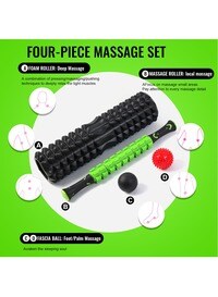 SKY-TOUCH 5 in 1 Fitness Foam Roller Set For Physical Therapy Pain Relief, Myofascial Release, Balance Exercise With Muscle Roller Stick And Massage Balls
