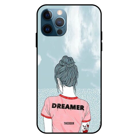 Theodor Apple iPhone 12 Pro 6.1 Inch Case Dreamer Girl Flexible Silicone Cover