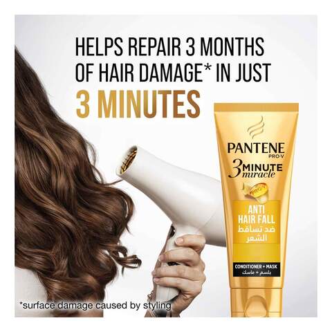 Pantene Pro-V 3 Minute Miracle Anti-Hair Fall Conditioner + Mask 200ml