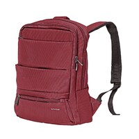 Promate Laptop Backpack, Slim Lightweight Dual Pocket Water Resistance Backpack with Multiple Compartment and Anti-Theft Pocket for 15.6 Inch Laptops, Tablets, Documents, Apollo-BP Red