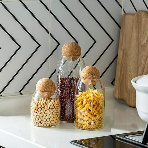 Glass store storage jars