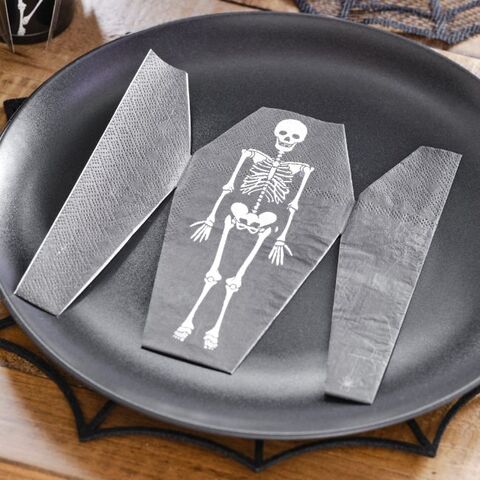 Fold Out Skeleton Coffin Napkin