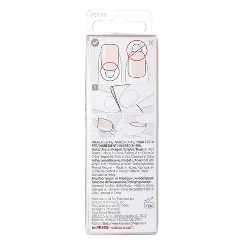 Kiss Impress Colour Press-On Manicure Coffin Shape False Nails 86735 Medium Serendipity 30 PCS