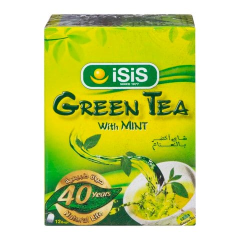 شاي اخضر بالنعناع ايزيس - 12 فتلة