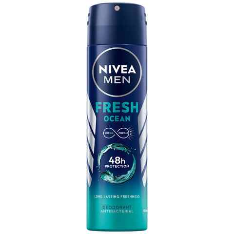 NIVEA MEN Deodorant Spray for Men Fresh Ocean Aqua Scent 150ml