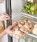 Small Clear Plastic Stackable Refrigerator Bins, Food Storage Containers Box with Lid, Organizers for Kitchen, Pantry &amp; Bathroom (6 Pcs)