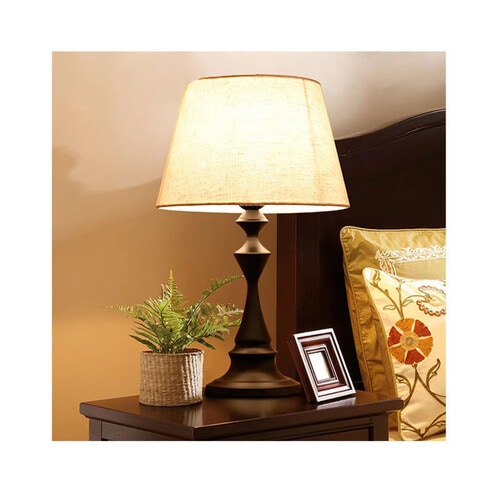 Bedside Table Lamp with Fabric Hood, Table Lamp Bedroom, Night Lamp for Bedroom, Modern Night Stand Lights, Living Room and Study Room, Dorm Office, Including LED Bulbs