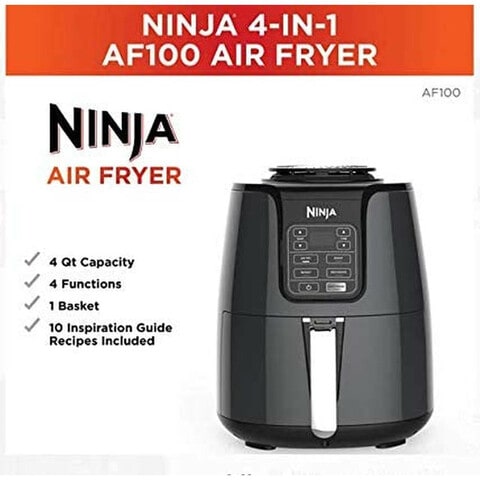 Nutri Ninja Air Fryer AF100 1550 Watts, 3.8 L, Black/Grey-AF100:Buy Online  At Best Price In UAE: Kitchen Souq