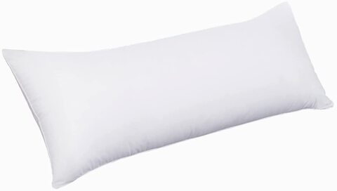 Maestro Full Body Pillow Cotton Feel Plain White Hollowfiber 1400 gm Filling with Single Piping, Breathable Large Body Pillow for Side Sleepers, 45x 120 cm