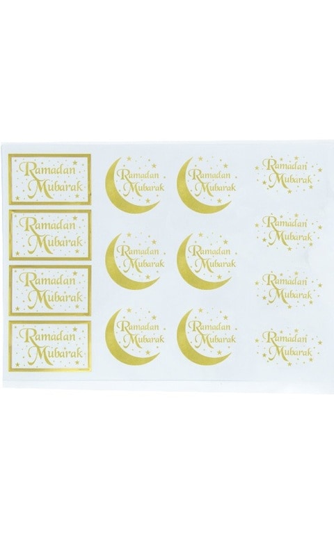 White and Gold Ramadan Mubarak Gift Stickers price in UAE | Carrefour ...