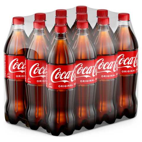 Coca-Cola Original Taste Carbonated Soft Drink PET 1L Pack of 12