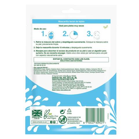 Simple Hydrating Water Boost Face Mask 21ml