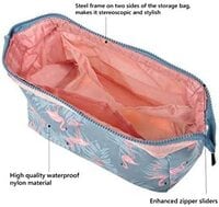 Aiwanto Makeup Organizer Bag Multi-Purpose Flamingo Print Design Travel Accessory Large Pouch for Women (2Pcs)