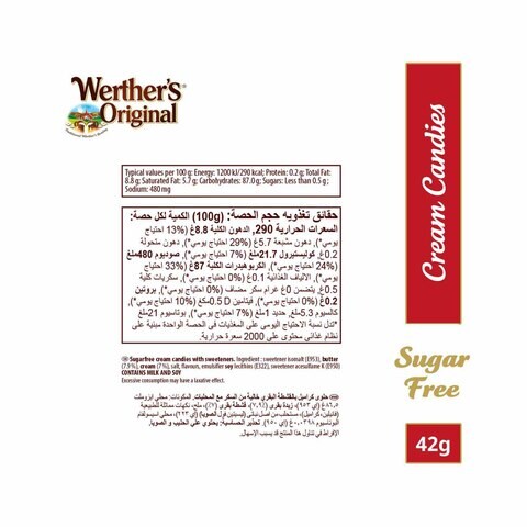 Storck Werther&#39;s Original Sugar Free Cream Candies 42g