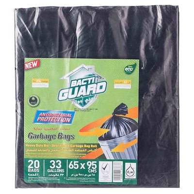 Buy Enviro Guard 60 Gallon Biodegradable Garbage Bag XL Black 20 Garbage  Bags Online - Shop Cleaning & Household on Carrefour UAE