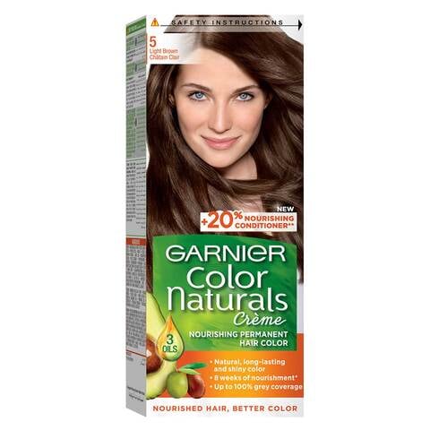 Buy Garnier Colour Naturals Cream Nourishing Permanent Hair Colour 5 Light  Brown 110ml Online - Shop Beauty & Personal Care on Carrefour UAE