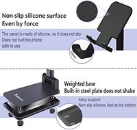 Cell Phone Stand, Adjustable phone holder for Desk, Foldable Desktop Tablet Stand Holder, Double Adjustable Mobile stand Phone Tablet Holder (Black)