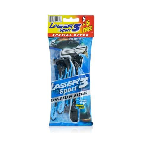 Laser Sport 3 Disposable Razor Blue 5 count